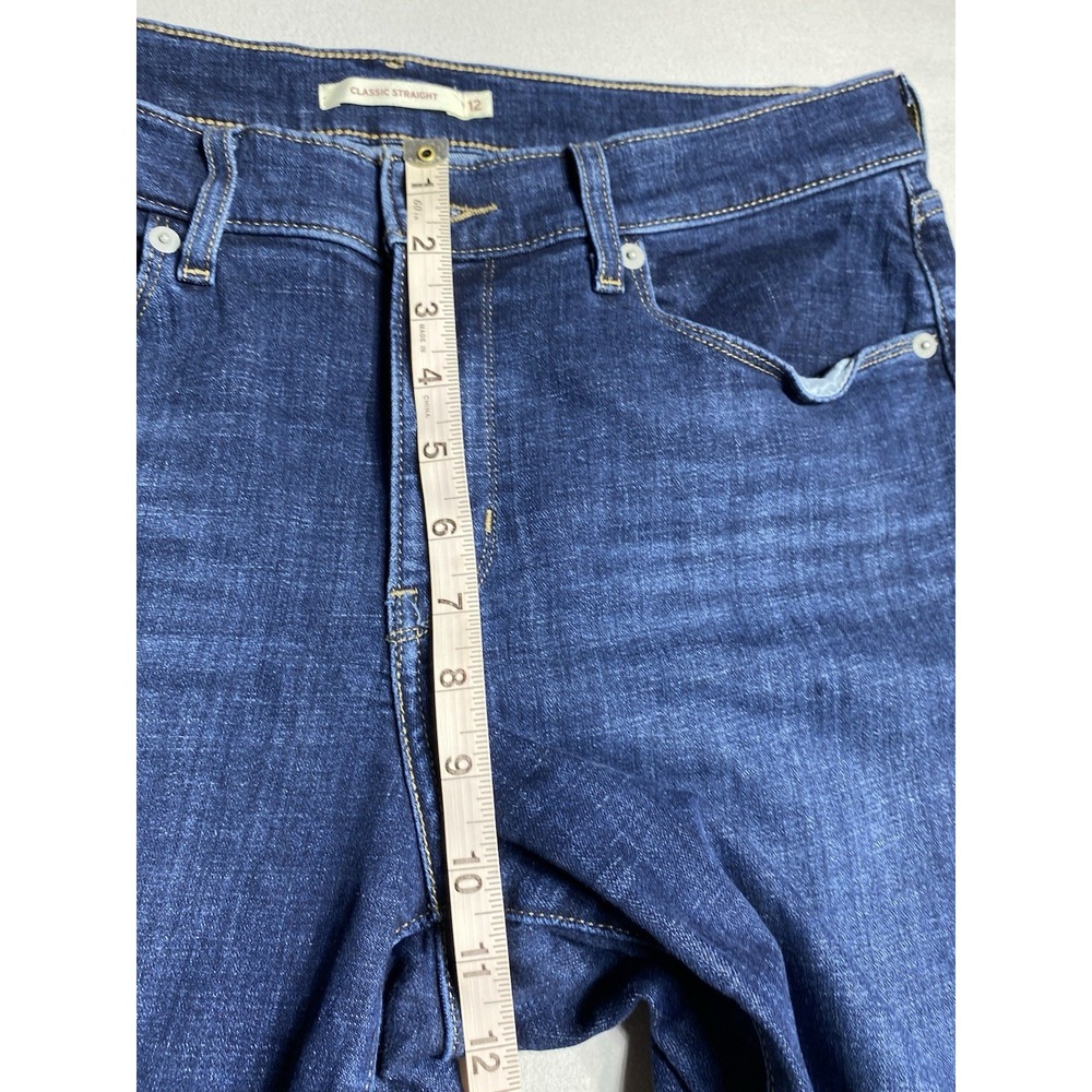 Levi's Classic Straight Jeans Women's 12S W31 L28 Medium Wash Stretch Denim - Picture 6 of 12